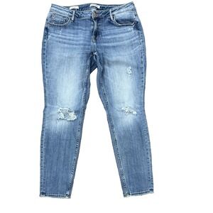 Vigoss Womens Jagger Skinny Jeans Size 14 Distressed Stretch 27 Inseam Short